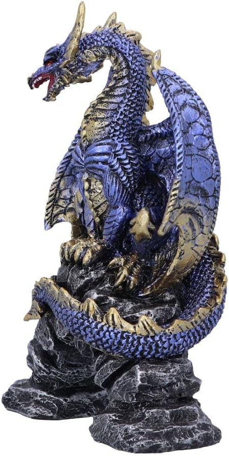 Acko Metallic Blue Dragon Figurine 15.5cm