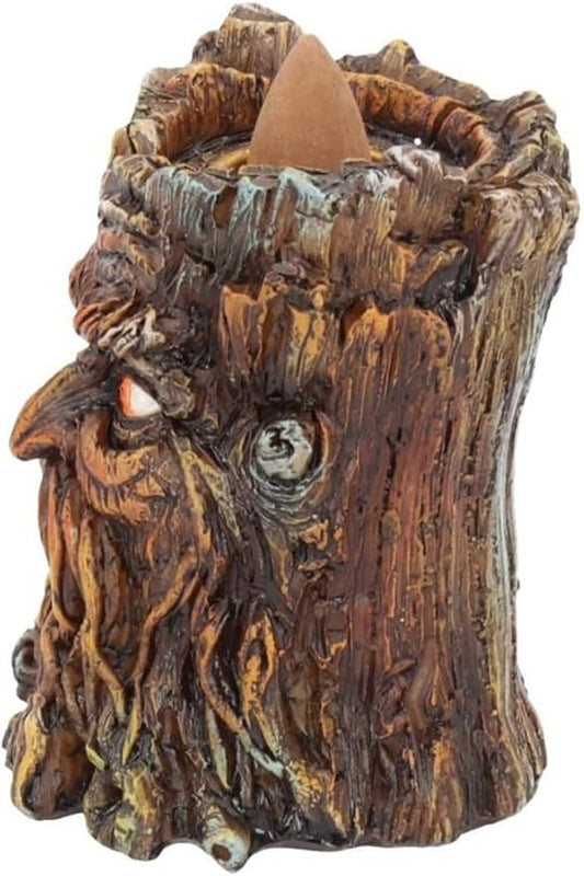 Aged Oak Backflow Incense Burner 11cm Brown