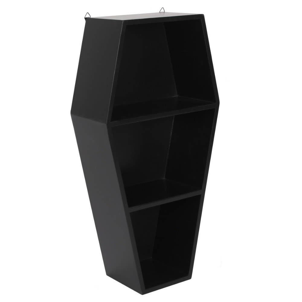 Gothic Halloween Coffin Shaped Wall Shelf