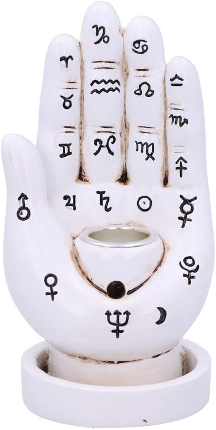 Palmistry Backflow Incense Burner (White) 12cm