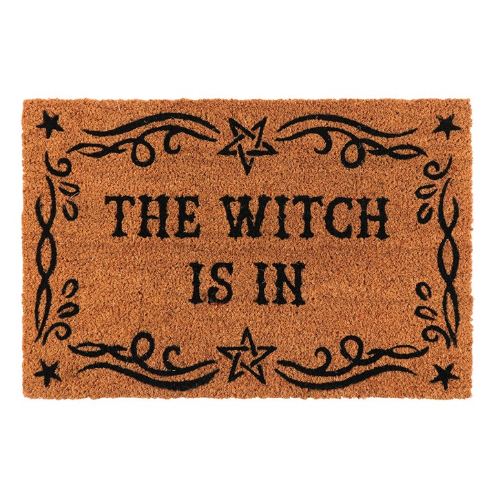 Natural The Witch Is In Doormat 60x40cm