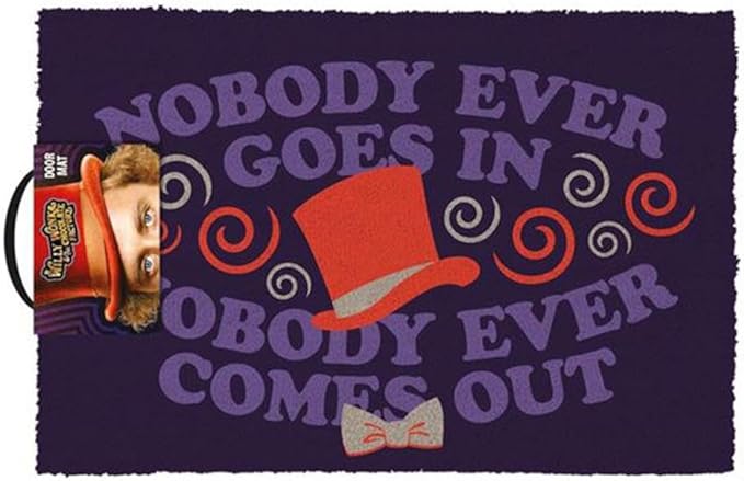 Willy Wonka & The Chocolate Factory 'Nobody Ever Goes In, Nobody Ever Comes Out' 60x40cm Doormat