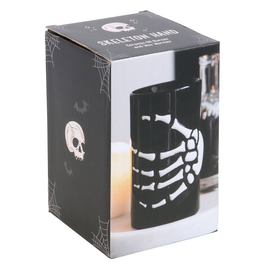 Gothic Halloween Skeleton Hand Oil Burner