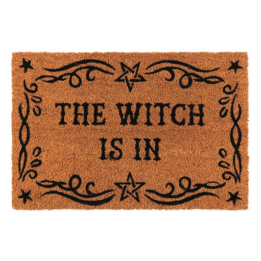 Natural The Witch Is In Doormat 60x40cm